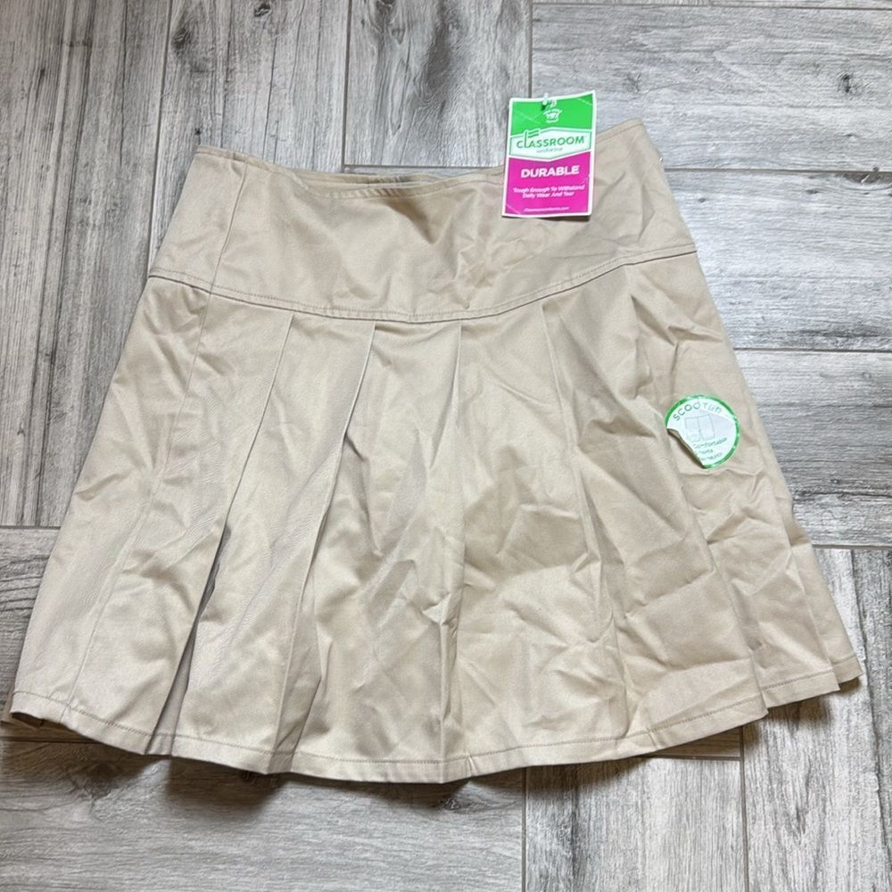 Classroom Uniforms Girls Kid Khaki Pleated School Uniform Skirts Size 7/8 NWT